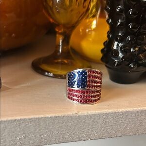 Vintage USA Flag Sterling Silver Ring